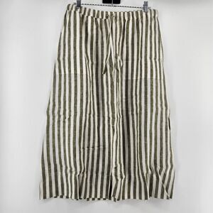 Boden Women's 10P Green Striped Layla Linen Skirt NWT $190